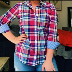 Chaps Multi-Colored Button Down Top